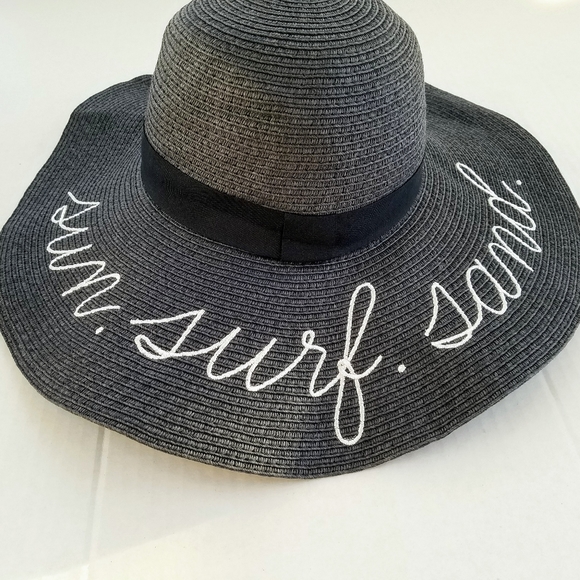 J.Crew Navy Textured Embroidered Straw Beach Hat - Picture 4 of 8